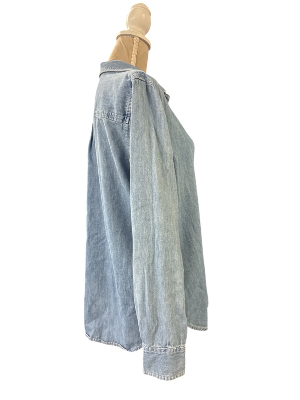 GAP Light Blue Denim Button-Down Shirt - Picture 3 of 5